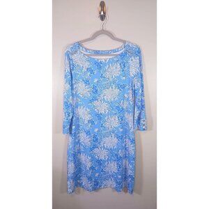 Lilly Pulizter Sophie Floral UPF‎ 50+ Beach Coastal Stretch Dress Size L NWT